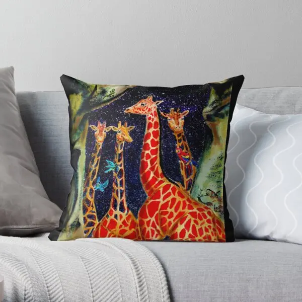 

Cave Giraffes Printing Throw Pillow Cover Throw Fashion Square Wedding Soft Waist Bed Office Comfort Home Pillows not include
