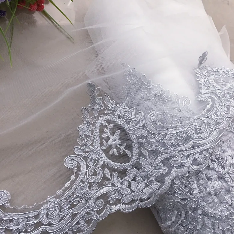 1 ярд цена серебристо-серая Автомобильная кружевная ткань автомобильная