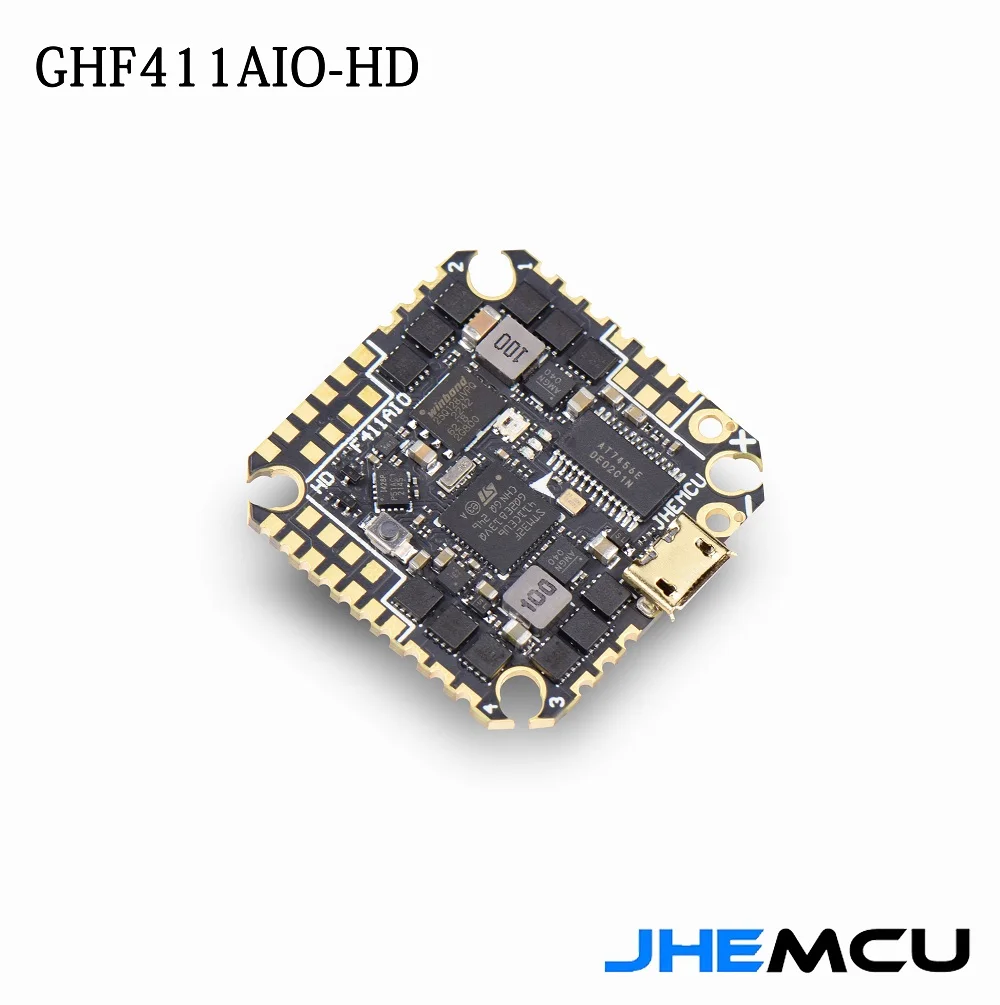 JHEMCU GHF411AIO-HD 40A F411 ICM42688P Контроллер полета BLHELIS 40A 4 в 1 ESC 3-6S для FPV зубочисток, Воздухозаборники, детали для самостоятельной сборки