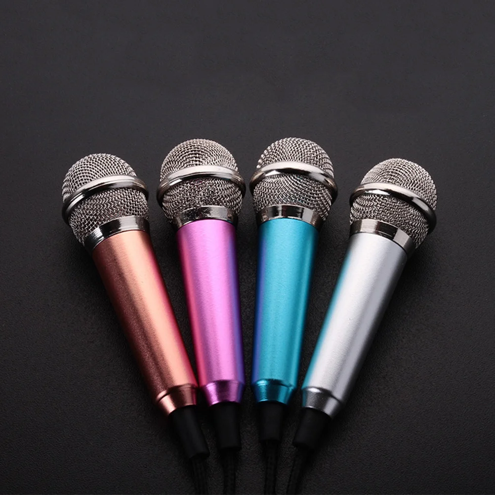 

2pcs Mobile K Song Microphone National K Singing Bar Microphone Song Artifact Microphone Mini Microphone (Silver,