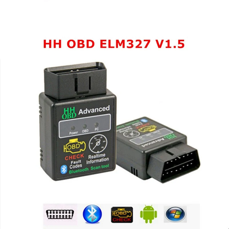 Чип 25K80 версия 1,5 ELM327 HH OBD Расширенный OBDII OBD2 bluetooth адаптер мини ELM 327 автоматический CAN беспроводной адаптер Сканер