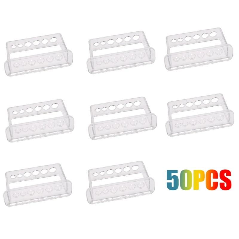 

50X Test Tube Rack Plastic Clear Test Tube Rack 6 Holes Test Tube Stand Lab Test Tube Stand Shelf School Supply Lab Equipment