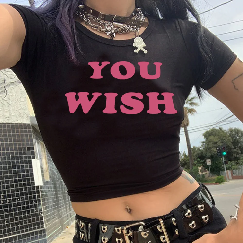 

you wish fairy grunge gothic 2000s crop top Female vintage fairy grunge 2000s tee clothing