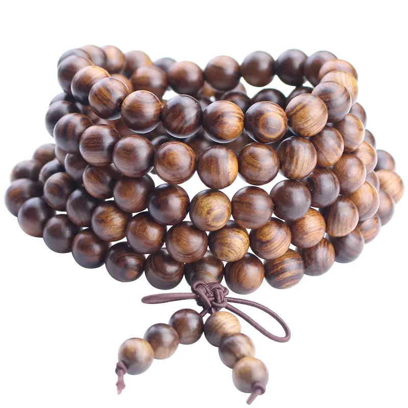 Браслет из натурального массива черного палисандра 08 бусин Вэньвань мужские и