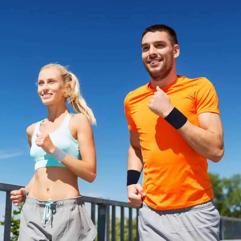 Фото New Breathable Cotton Wristband Set for Men and Women Sweat Absorbent Wrist Sweatbands for Tennis Football Basketball Running №2