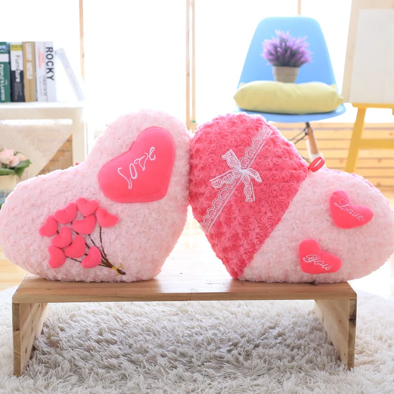 

Rose Love Shape Throw Pillow Sofa Car Seat Cushion Stuffed Plush Doll Toys Cushion Home Decoration Cushions Wedding Lovers Gifts