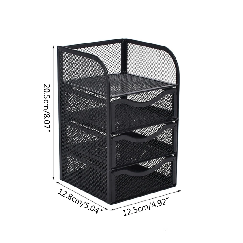 

D0UA Stackable Desk Organizer Drawer Metal Desktop Storage Holder File Letter Tray for Office Desk Organizer and Accessories