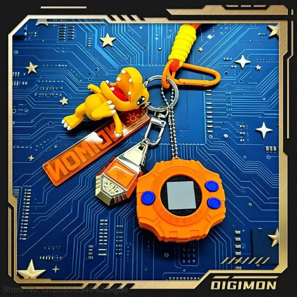 Фото Набор из 4 подвесок-талисманов Digimon для автомобиля: Digivice, Герб Священного Плана, Герб Эволюции – украшение для автомобиля для фанатов аниме №4