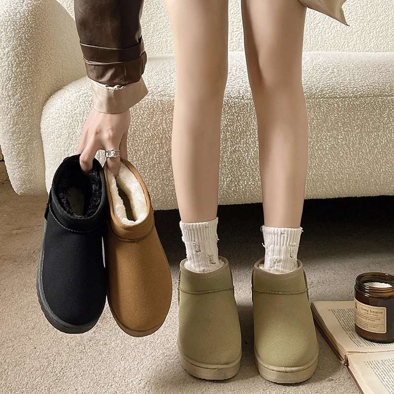 Зимние ботинки женская утепленная обувь из хлопка нескользящая зимняя новая