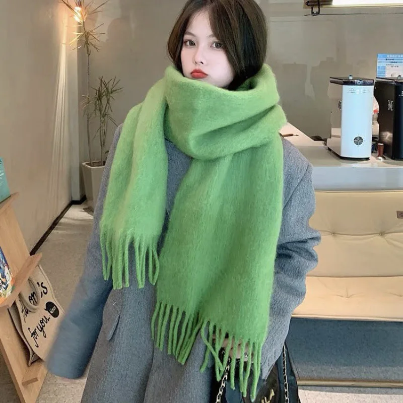 Корейский Клетчатый Детский шарф милый теплый жаккардовый розовый шейный платок