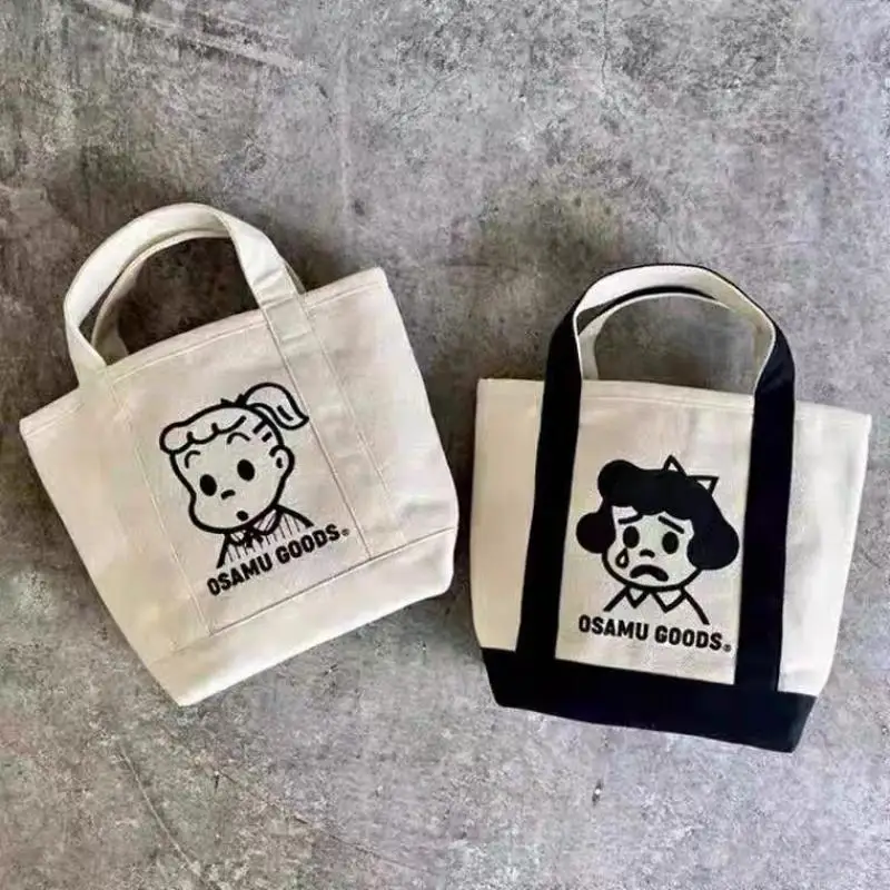 

24*32Cm Osamu Goods Cartoon Print Canvas Tote Bag Coin Purse Kawaii Anime Portable Large Capacity Shopping Bag for Girls Gifts
