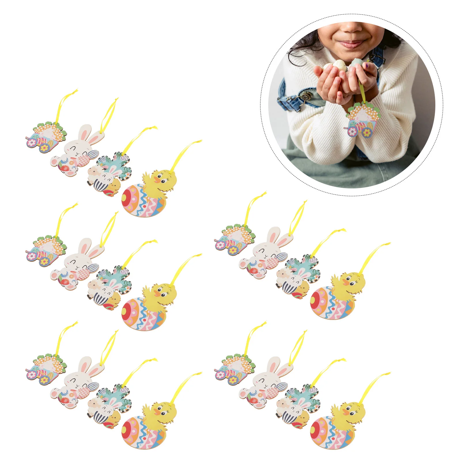 

20Pcs Pendant Festival Decor Easter Wooden Pendant Home Pendant for Home Party Mall