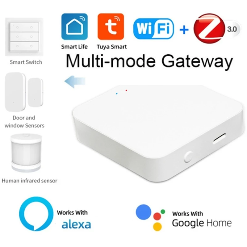

Умный шлюз Tuya Zigbee, хаб с Wi-Fi, Bluetooth, сетчатый сенсор, управление жизнью, 1 шт.