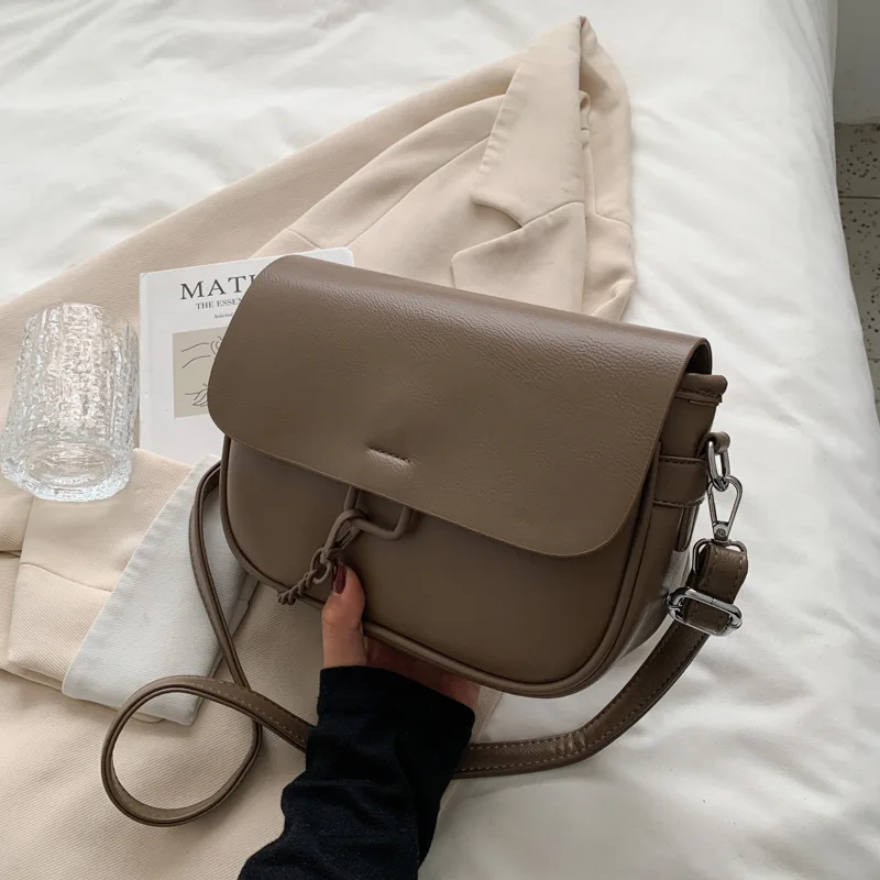 

Bags 2021 New Clamshell Casual Fashion Ladies Luxury High-quality Pure Color Autumn and Winter Simple One-shoulder Messenger Bag
