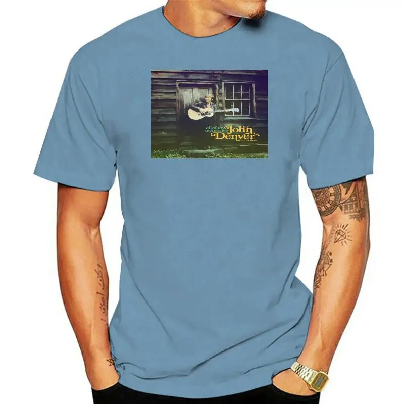 

JOHN DENVER T SHIRT all of my memories vinyl cd cover SMALL MEDIUM LARGE or XL For Man Hipster O-Neck Causal Cool Tops