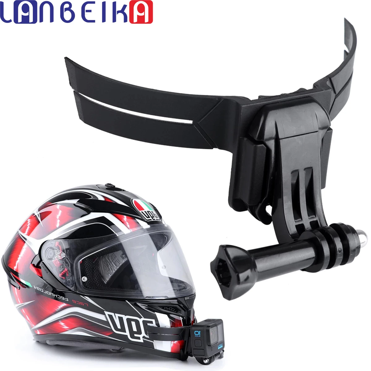 

LANBEIKA Motorcycle Helmet Chin Stand Mount Full Face Holder for GoPro Hero 11 10 9 8 Black DJI OSMO Action 2 3 Camera Accessory