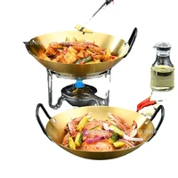 korean stainless steel griddle bar ding seafood pot wok extra thick soup pot alcohol stove golden lamian noodles pot hotpot