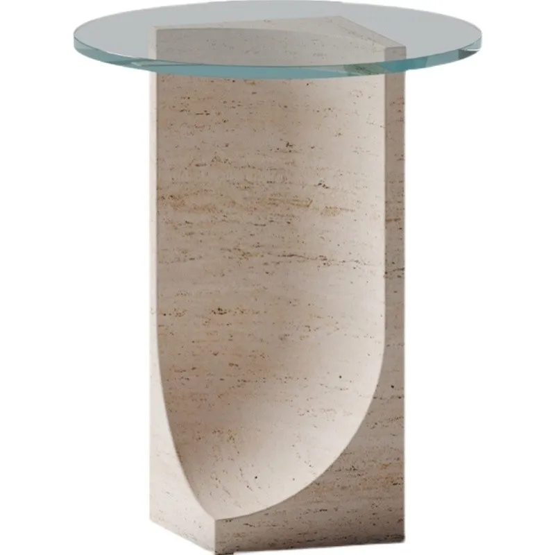 xx-KUMUSI FURNITURE Современная мебель для гостиной: круглый кофейный столик со стеклянной столешницей (art.: 3920dcbc8b79e) - 3920dcbc8b79e