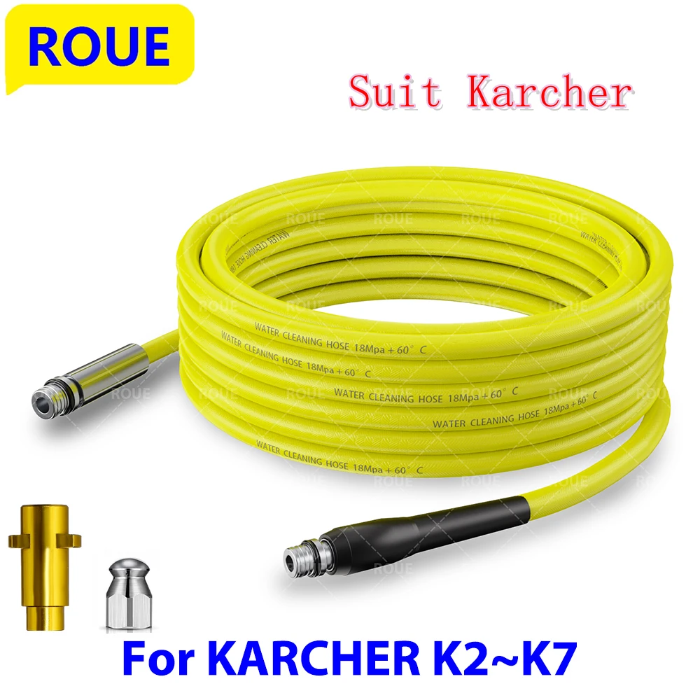 

ROUE Sewer Cleaner Sewage Pipe Cleaning Nozzle High Pressure Washer Hose for Karcher Water Gun Nozzles Jet Washer for Karcher K