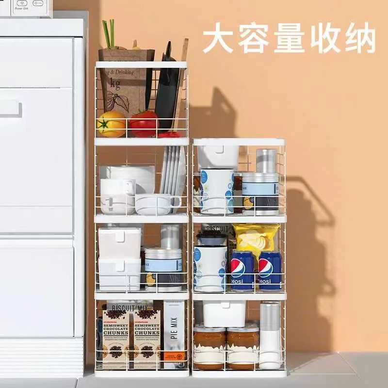 

Kitchen Desktop Iron Storage Basket Cabinet Clutter Finishing Basket Container Kitchen Partition Storage Organizer Holder