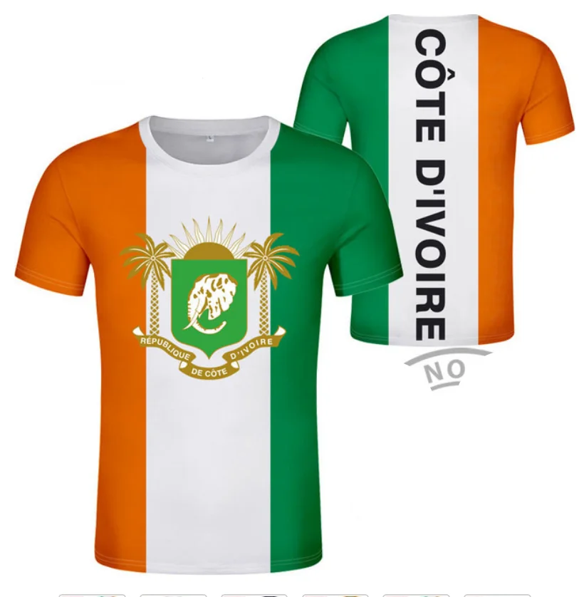 

COTE D'IVOIRE T Shirt Flag Free Custom Name Number Civ t-shirt Nation Ci Ivory Coast French D Ivoire Country Print Photo Clothes