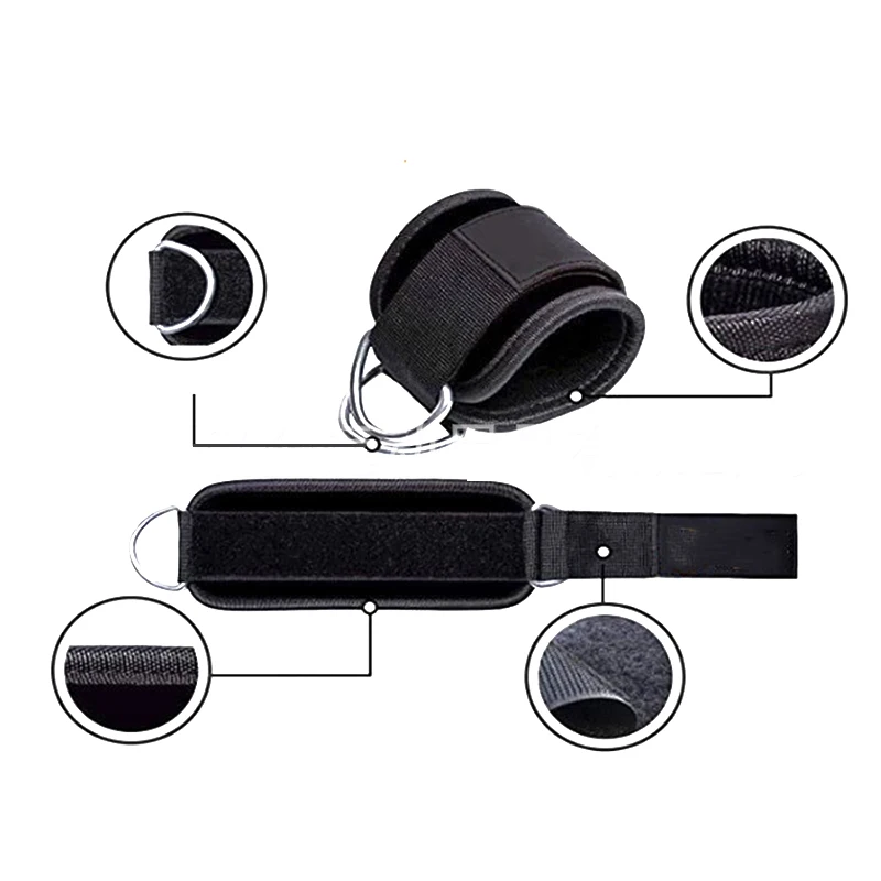 

Регулируемые D-образные манжеты на лодыжку для фитнеса, Спортивные ремни на лодыжку для кабеля, тренажерного зала, шкив для ног с пряжкой, сп...