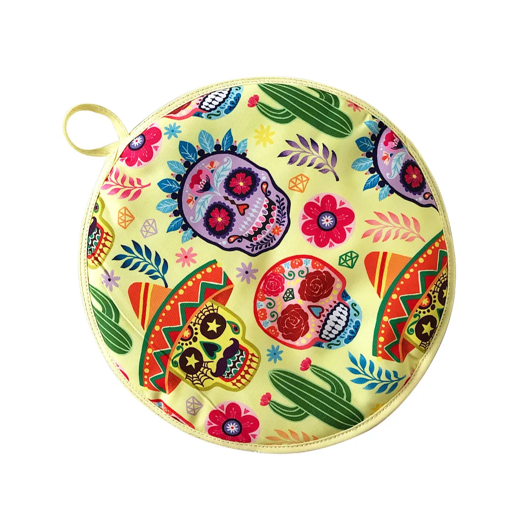 

12 Inch For Microwave Flour Cloth Insulated Bag Tortilla Warmer Pouch Picnic Portable Home Printed Keep Warm Heat Resistant