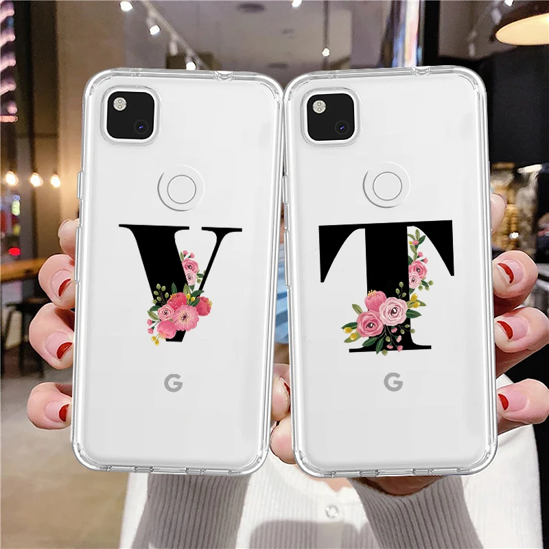 

Flower Letters Case for Google Pixel 7 7Pro 6a 6 6Pro 5 5a 5G 4XL 4 Clear Soft Cover for Google 4a 2 2XL 3 3XL 3a 3aXL Fundas