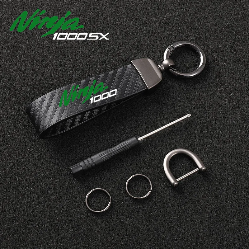 

High-Grade Leather Motorcycle keychain Horseshoe Buckle Jewelry for Kawasaki ninja 1000 ninja 1000sx