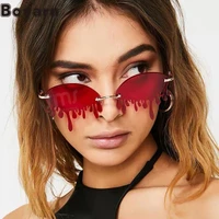 boyarn 2022 new personalized tear sunglasses womens metal rimless sunglasses trend boyarn luxury brand design dance funny glass