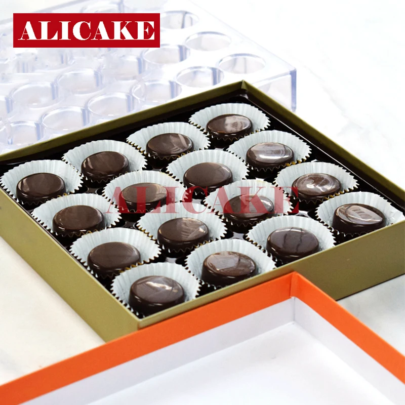 

Polycarbonate Chocolate Mold 32 Cavity Round Candy Bonbons Cake Tools For Chocolates Molds Confectionery Baking Pastry Tools