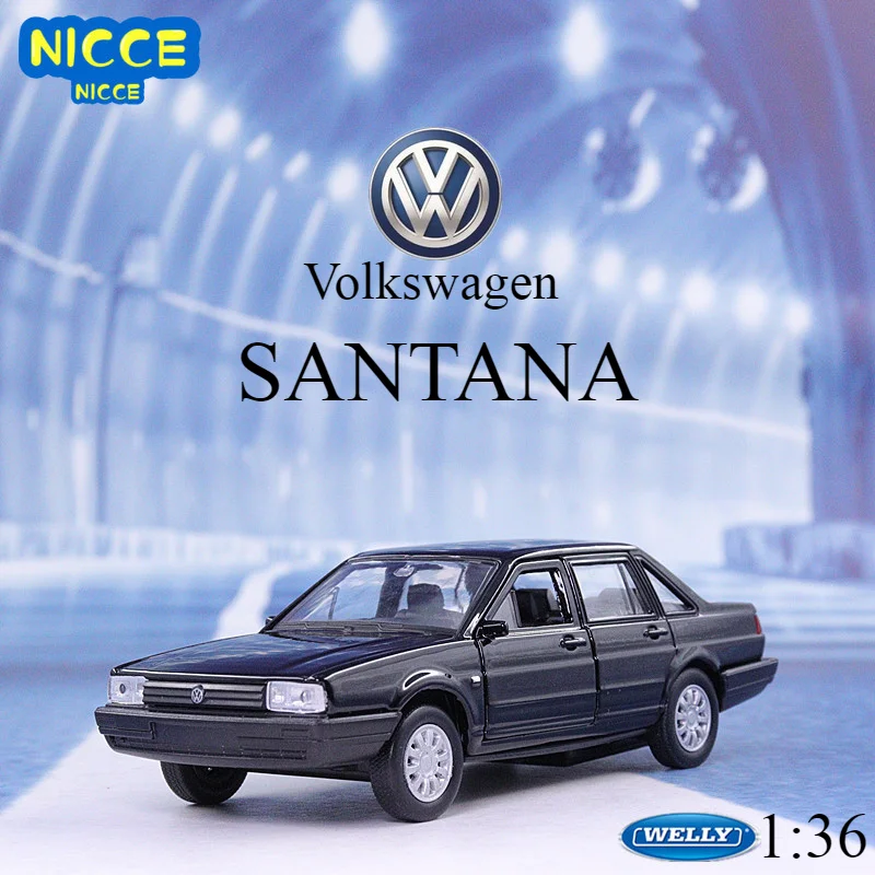 

WELLY 1:36 Volkswagen SANTANA Diecast Car Classic Pull Back Car Model Car Metal Alloy Toy Car for Kids Gift Collection B124