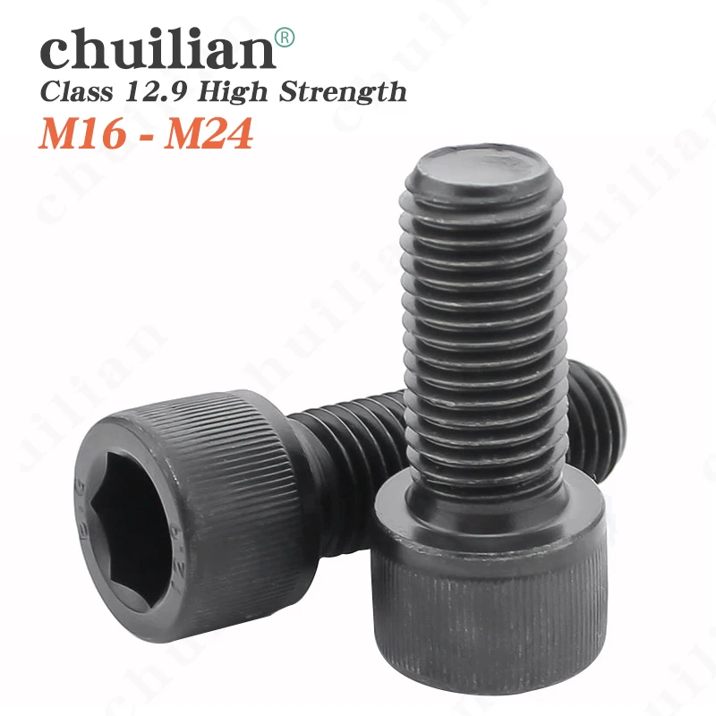 

Hexagon Hex Socket Cup Head Screw Bolts M16/M18/M20/M24 Carbon Steel Blackening Screws Grade 12.9 Full Thread For Machinery