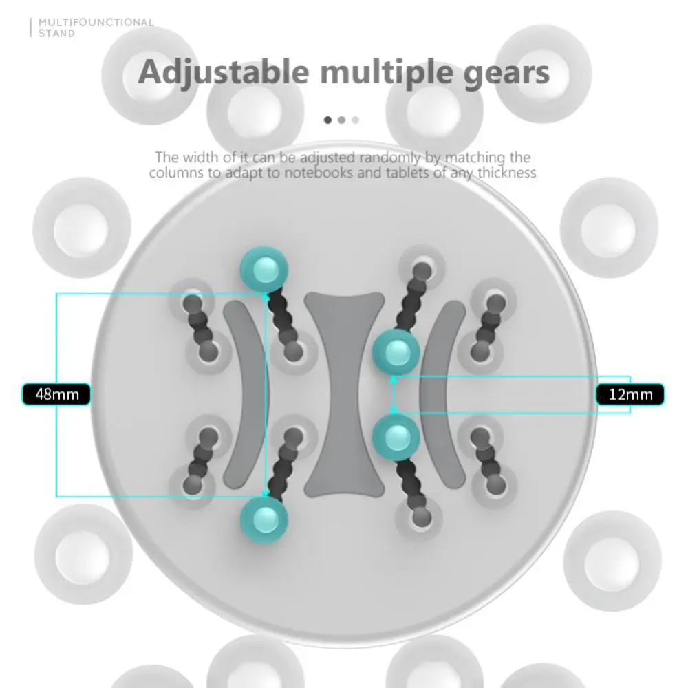 Non-slip Silicone Convenient Mobile Phone Holder Adjustable Organizer Holder Magnetic Non-slip Desktop Vertical Stand Silver