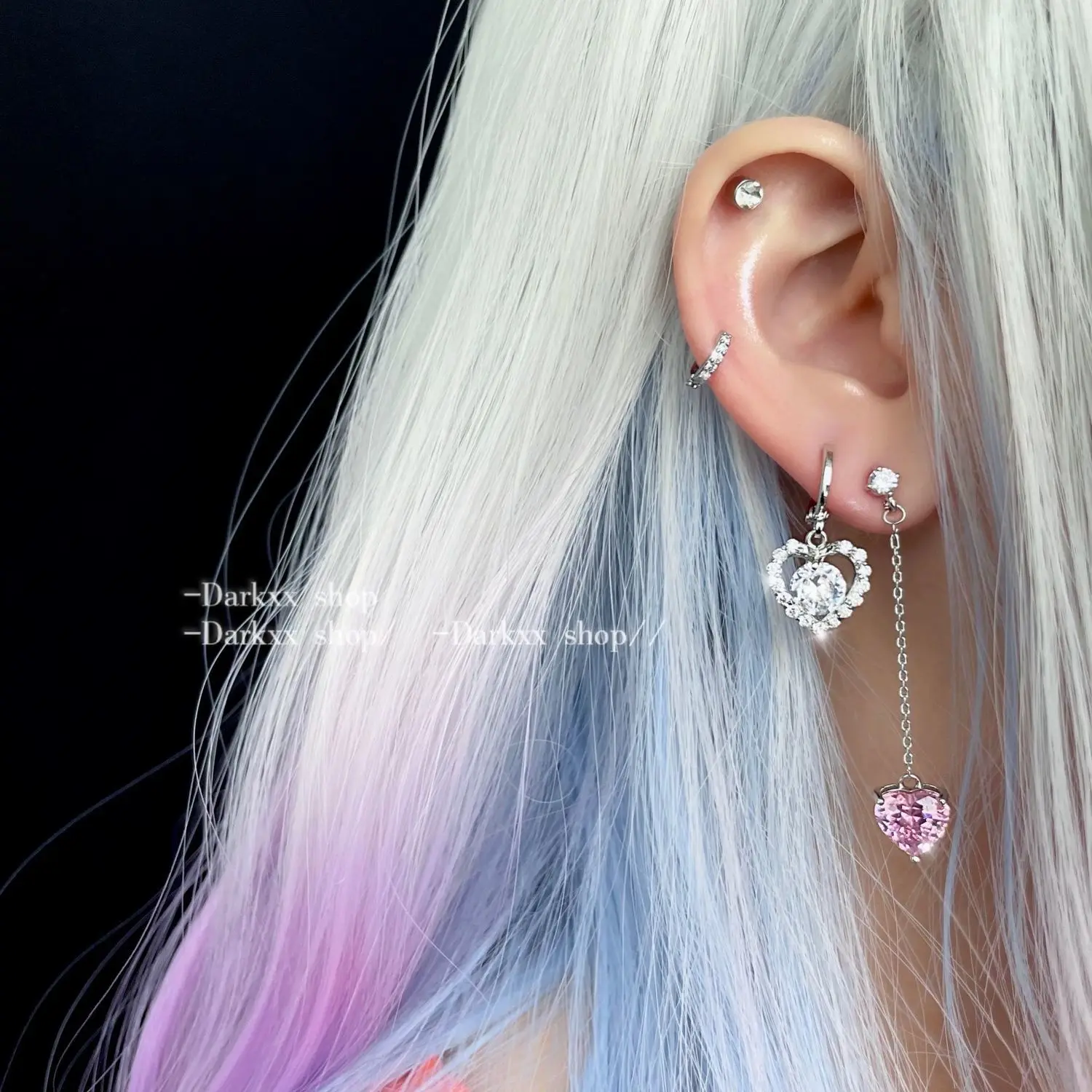 

2022 милые крутые стильные серьги в форме сердца с розовым Цирконом и кисточками для женщин Y2K, розовые подвески для костюма, ювелирные издели...