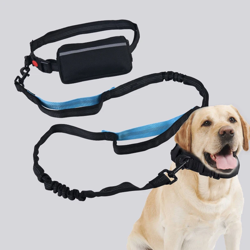 

Hands Free Dog Leash Adjustable for Running Hiking Waist Worn Pet Cat Walking Belt Pooch Traction Rope for Canicross Go Buddy