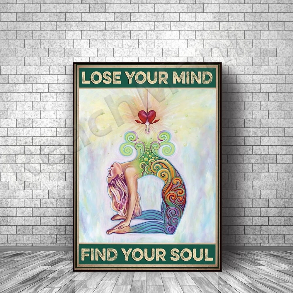 

Yoga Poster, Hippie Girl Yoga Poster, Lose Your Mind Poster, Retro Meditation Poster, Namaste Poster Wall Art, Yoga Gift