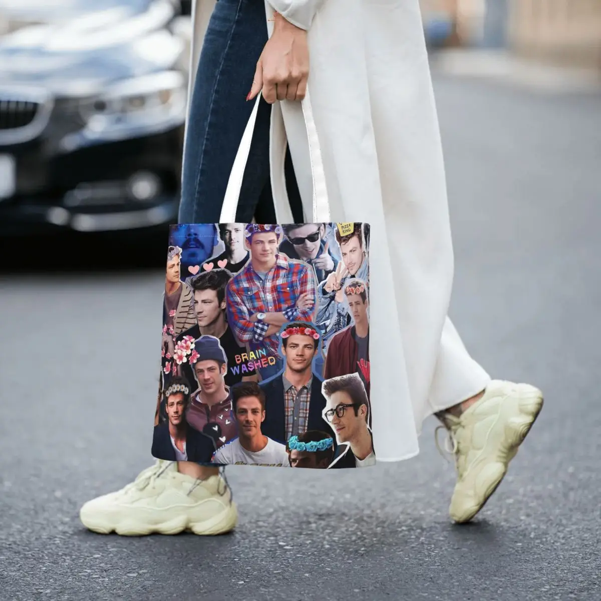 

Grant Gustin Collage Totes Canvas Handbag Women Canvas Shopping Bag