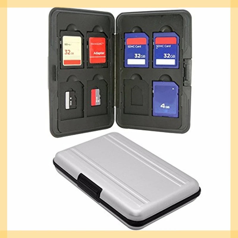 

Micro SD Card Holder SDXC Storage Holder Memory Card Case Protector Aluminum case 16 solts for SD/ SDHC/ SDXC/ Micro SD