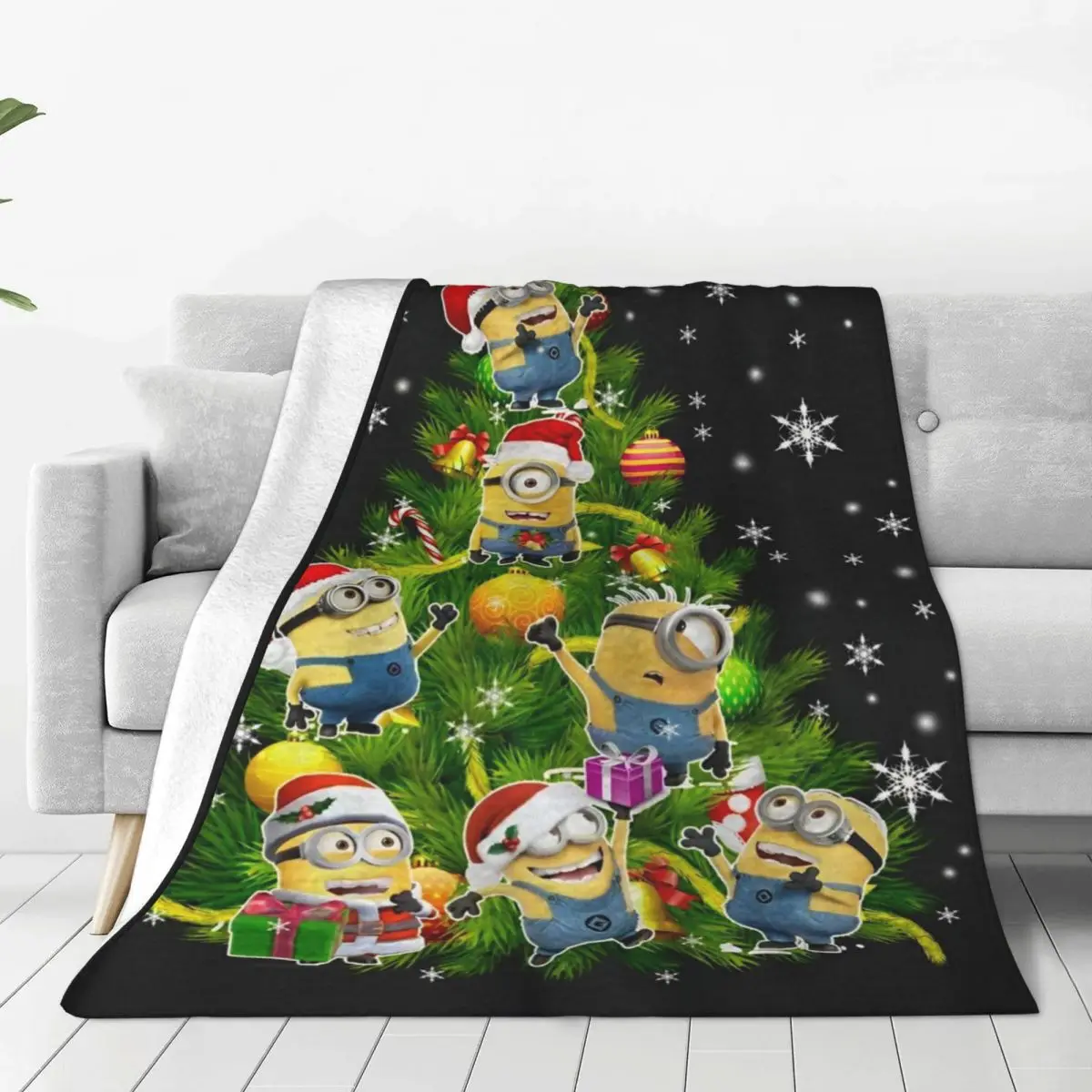 Рождественское милое одеяло с героями мультфильмов Миньоны качественное супер
