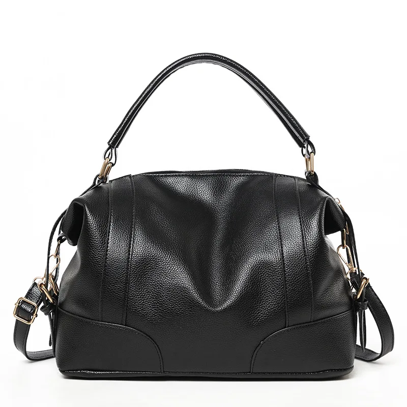 

Large Capacity Shoulder Bags For Women Hobo Shopper Bag Solid Soft PU Leather Crossbody Handbags Ladies Travel Casual Tote Bag