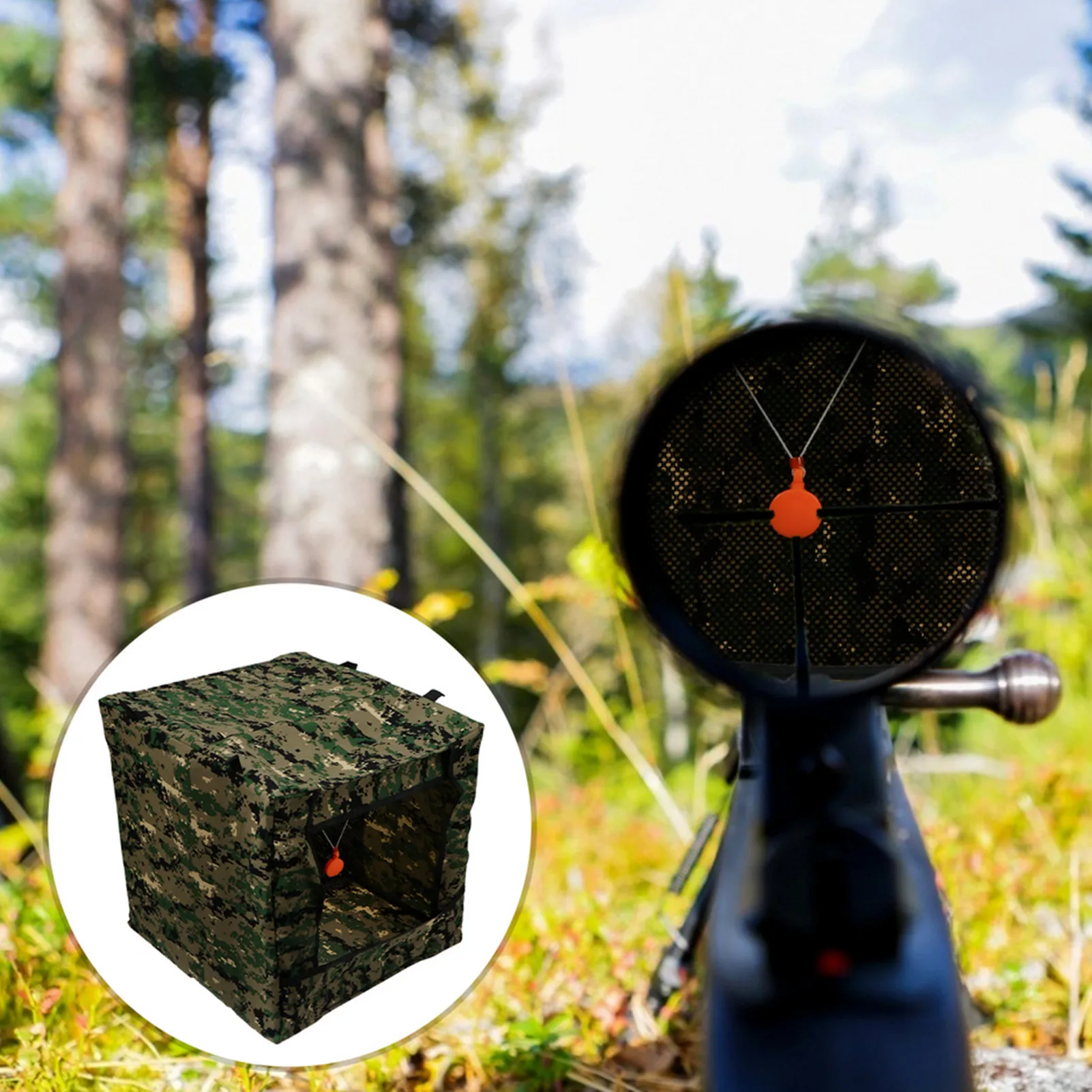 

Camouflage Outdoor Hunt Recovered Munition Slingshot Bullseye Target Box Portable Folding Silencer Sling-shooting Target Box