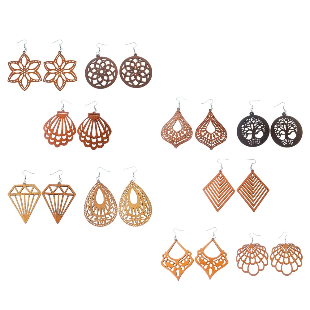 Украшение для ушей преувеличенный африканский узор геометрический ромб