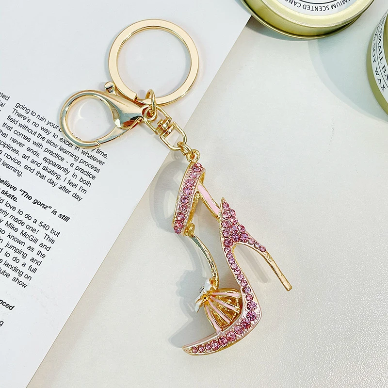 

Alloy Rhinestone High Heel Shoe Keychain Purse Car Key Chain Bag Pendant Decorative Souvenir Gift For Women Girl