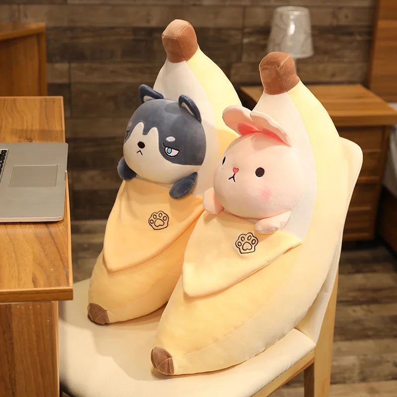 

Soft/Cute/Long Banana Plush Toy Shiba Inu Husky Rabbit Penguin Cat Pig Doll Gift Pillow Home Decoration for Girls Kids Unisex
