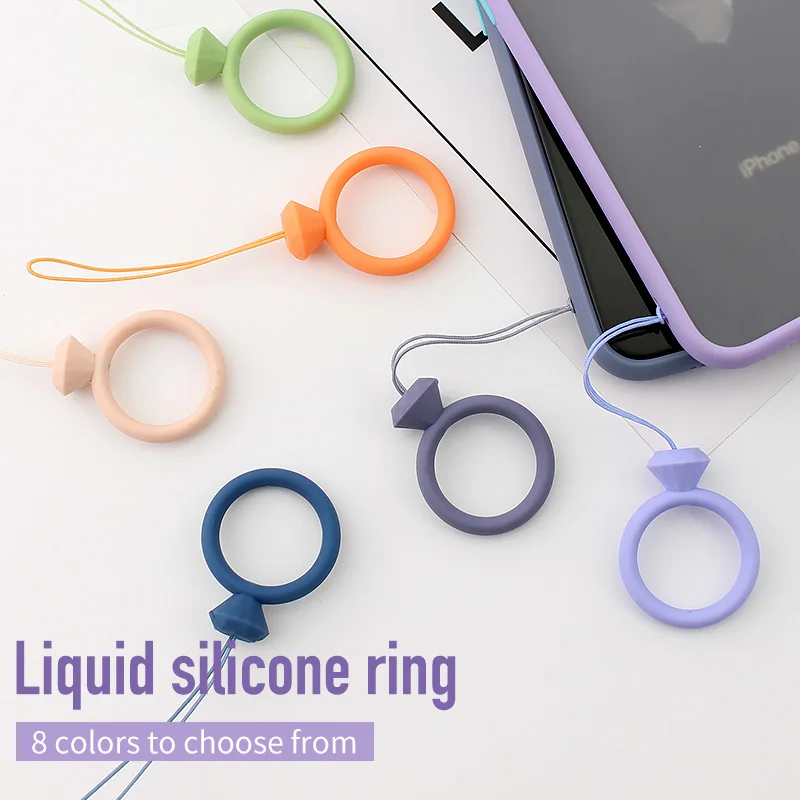 

1pcs Cute Lanyard Phone Strap Anti-lost Ring Lanyard Strap Holder Key Chain Bundles Silicone Pendant Mobile Phone Straps