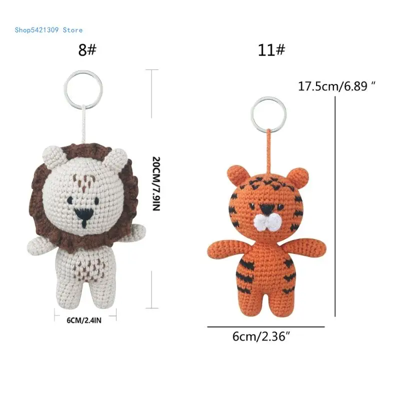 Вязаный крючком брелок в виде льва для женщин и девочек кошелек подвеска сумочек