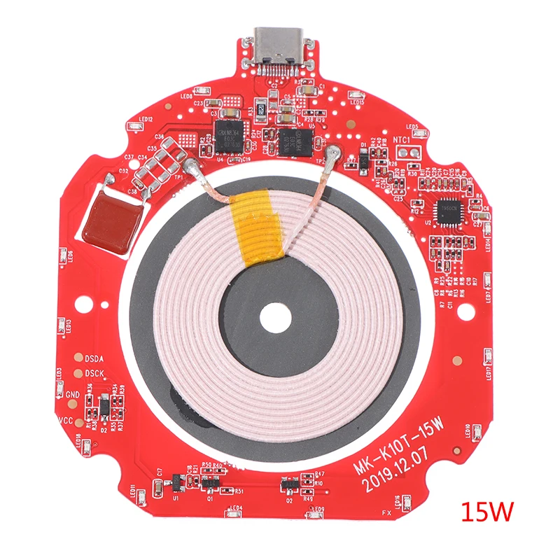 

Qi Fast Wireless Charger PCBA Circuit Board Transmitter Module+Coil Charging 15W