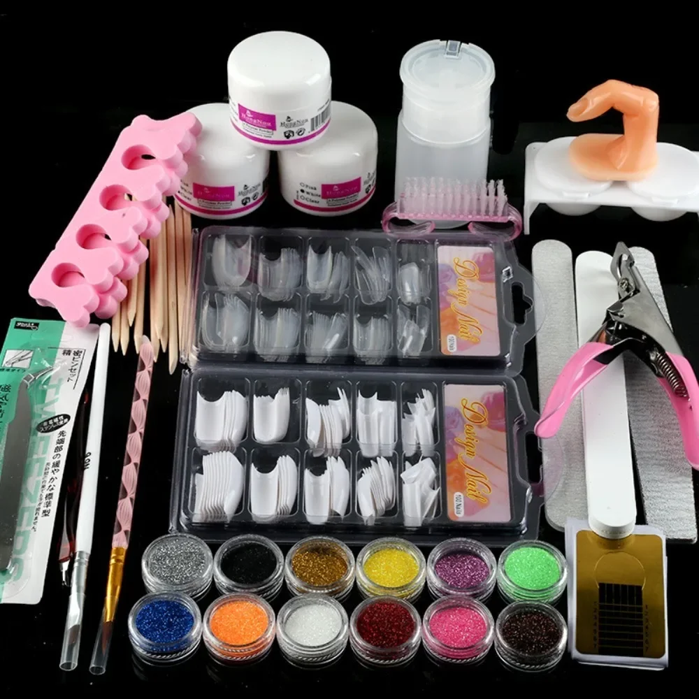 

1Set(23PCS) Profesional Manicure Set Acrylic Nail Kit for Beginners Manicure Tools Supplies Gift for Women or Girls Nail Glitter