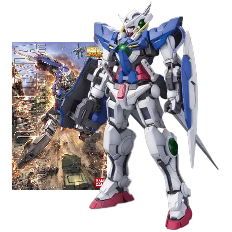 Оригинальная фигурка Bandai, набор моделей Gundam, аниме фигурка MG 1/100 GN-001 Gundam Exia, коллекция Gunpla, фигурка для мальчиков, игрушки